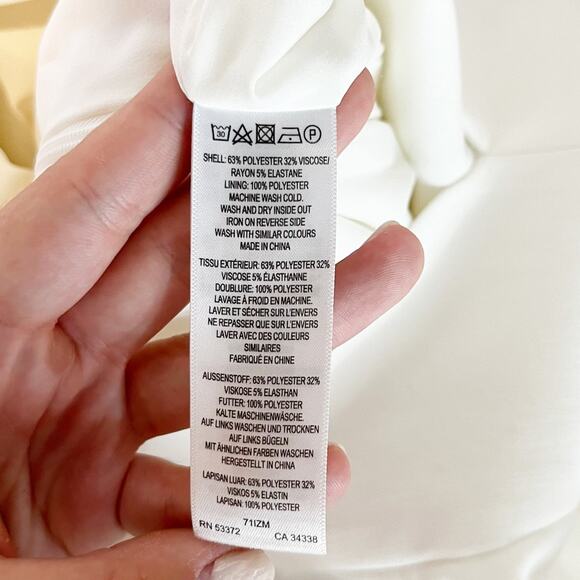 French Connection Whisper Ruffle V Neck Mini Dress White 6 - Picture 6 of 7